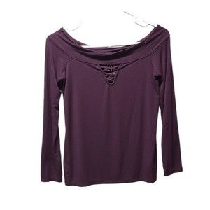American Eagle Soft & Sexy womens burgundy long sleeve top medium
